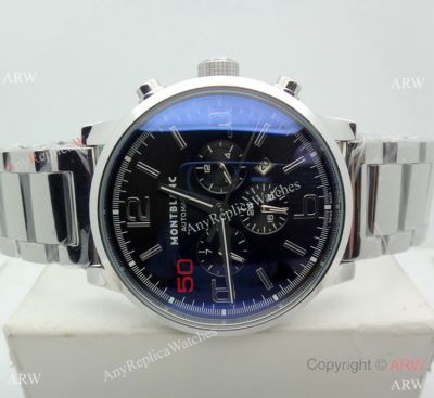 Mont Blanc Clone Timewalker Stainless Steel Black Dial Automatic watch